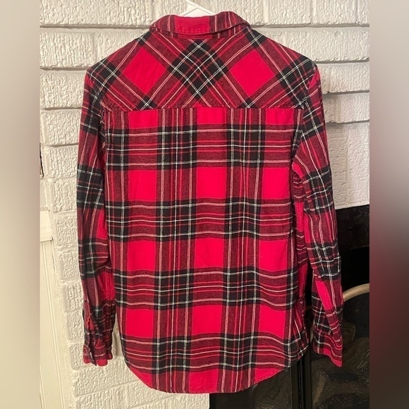 GARAGE Red and Black Flannel Boyfriend Button Down - Picture 7 of 13